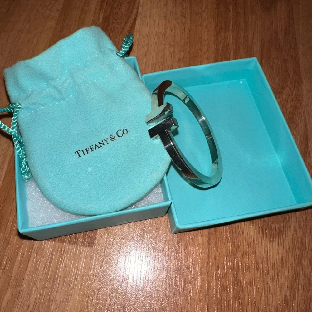 Tiffany & Co. Silver T Bangle Sterling Silver - Picture 1 of 4